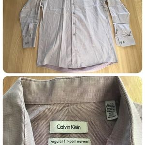 Brand New Calvin Klein Men’s Long Sleeve Dress Shirt Purple 15 1/2 32/33 Reg Fit